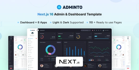 OneSmartSite | Designs » Adminto - NextJs 16 Admin & Dashboard Template