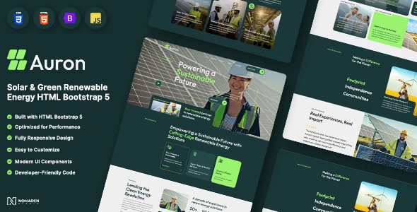 OneSmartSite | Designs » Auron - Solar & Green Renewable Energy HTML ...