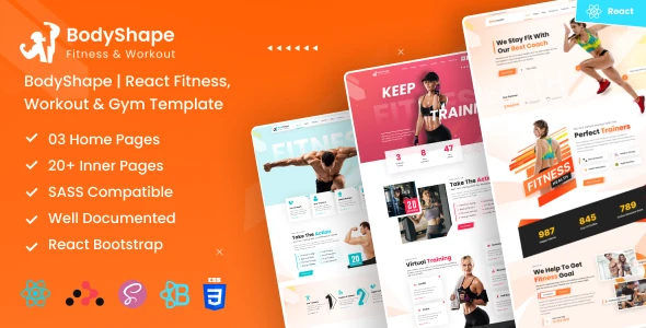 OneSmartSite | Designs » BodyShape - React Fitness, Workout & Gym Template