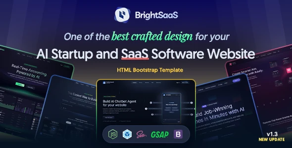 OneSmartSite | Designs » BrightSaaS | AI Startup, SaaS Software HTML ...