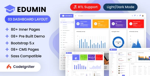 OneSmartSite | Designs » EduMin - CodeIgniter Education Admin Dashboard ...