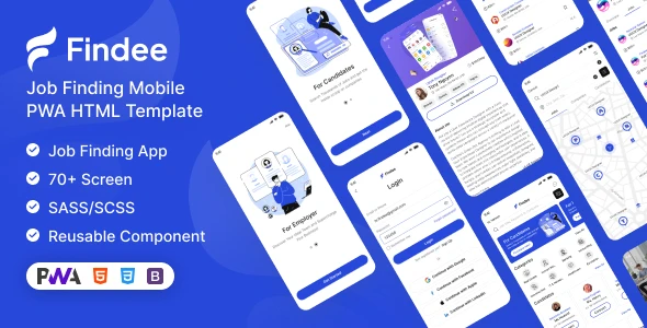 Job Finding Templete OneSmartSite | Designs » Findee | Job Finding Mobile PWA HTML Template
