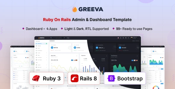 OneSmartSite | Designs » Greeva - Ruby On Rails Admin & Dashboard Template