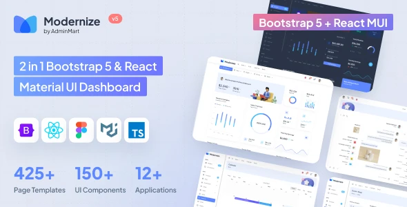 OneSmartSite | Designs » Modernize Bootstrap 5 & React MUI Admin Dashboard