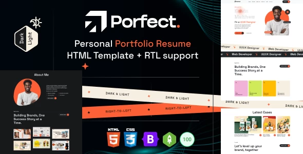 Portfolio Html Example Resume OneSmartSite | Designs » Porfect | Personal Portfolio Resume HTML ...