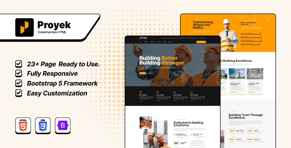 OneSmartSite | Designs » Proyek - Construction HTML Bootstrap 5 Template