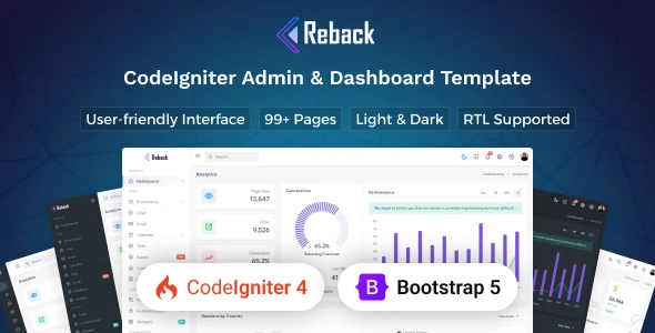 OneSmartSite | Designs » Reback - CodeIgniter 4 Admin & Dashboard Template