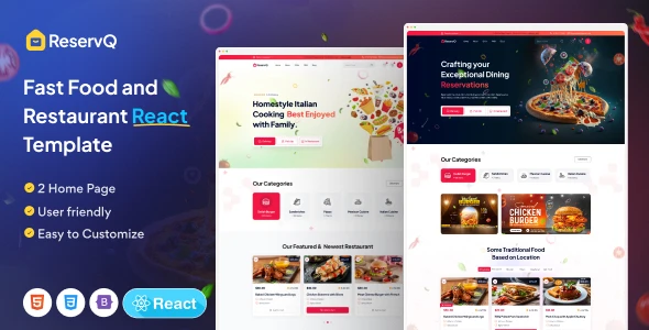 OneSmartSite | Designs » Reservq - Food & Restaurant React Template
