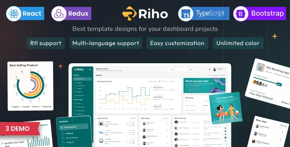 OneSmartSite | Designs » Riho - React JS Admin Dashboard Template