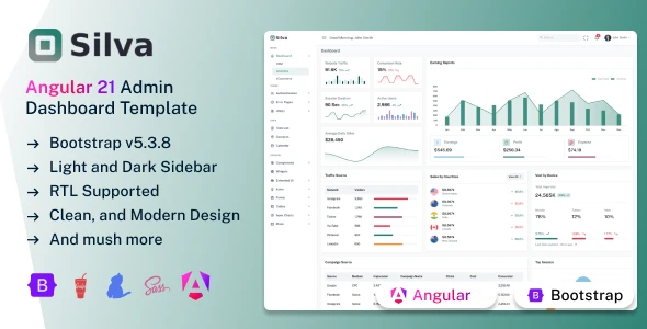 OneSmartSite | Designs » Silva - Angular 21 Admin Dashboard Template