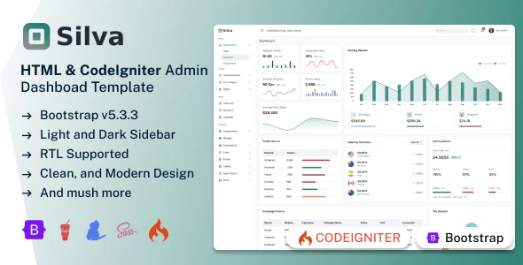 OneSmartSite | Designs » Silva - CodeIgniter Admin Dashboard Template