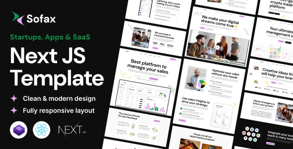 OneSmartSite | Designs » Sofax – Saas Startup React Next Js Template
