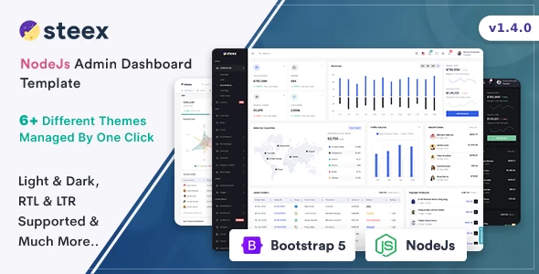 OneSmartSite | Designs » Steex - NodeJs Admin & Dashboard Template