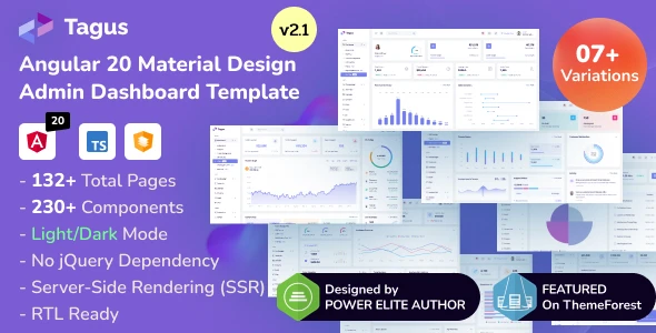 OneSmartSite | Designs » Tagus - Angular Material Admin Dashboard Template