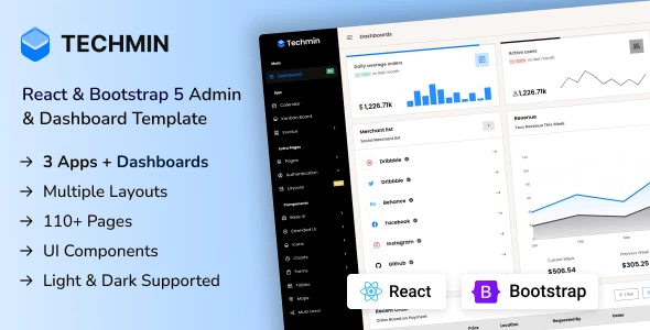 OneSmartSite | Designs » Techmin - React Bootstrap Admin & Dashboard ...