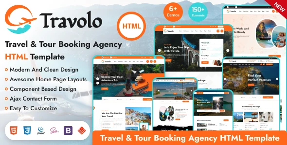 OneSmartSite | Designs » Travolo - Travel Agency & Tour Booking HTML ...