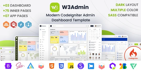 OneSmartSite | Designs » W3Admin - Codeigniter Modern Admin Dashboard ...