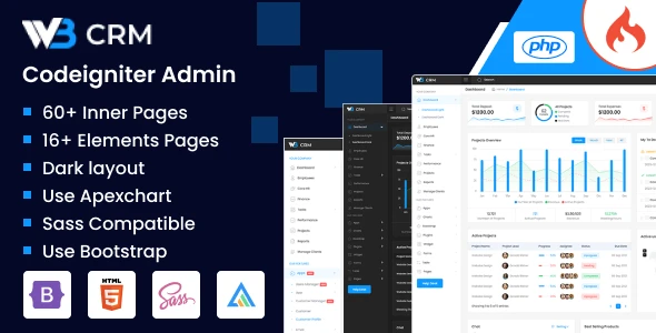 OneSmartSite | Designs » W3CRM - Codeigniter Bootstrap Admin Dashboard ...