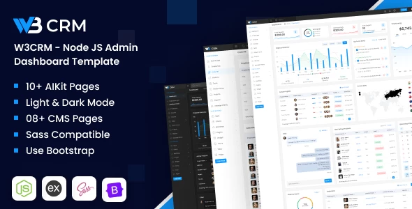 OneSmartSite | Designs » W3CRM - Node JS Bootstrap Admin Dashboard Template