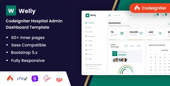 OneSmartSite | Designs » Welly : CodeIgniter Hospital Admin Dashboard ...