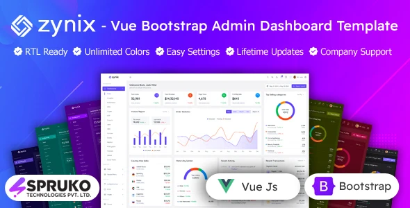OneSmartSite | Designs » Zynix - Vue Bootstrap Admin Dashboard Template