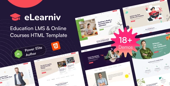 Onloine Course Html Layout OneSmartSite | Designs » eLearniv - Education LMS & Online Courses HTML ...