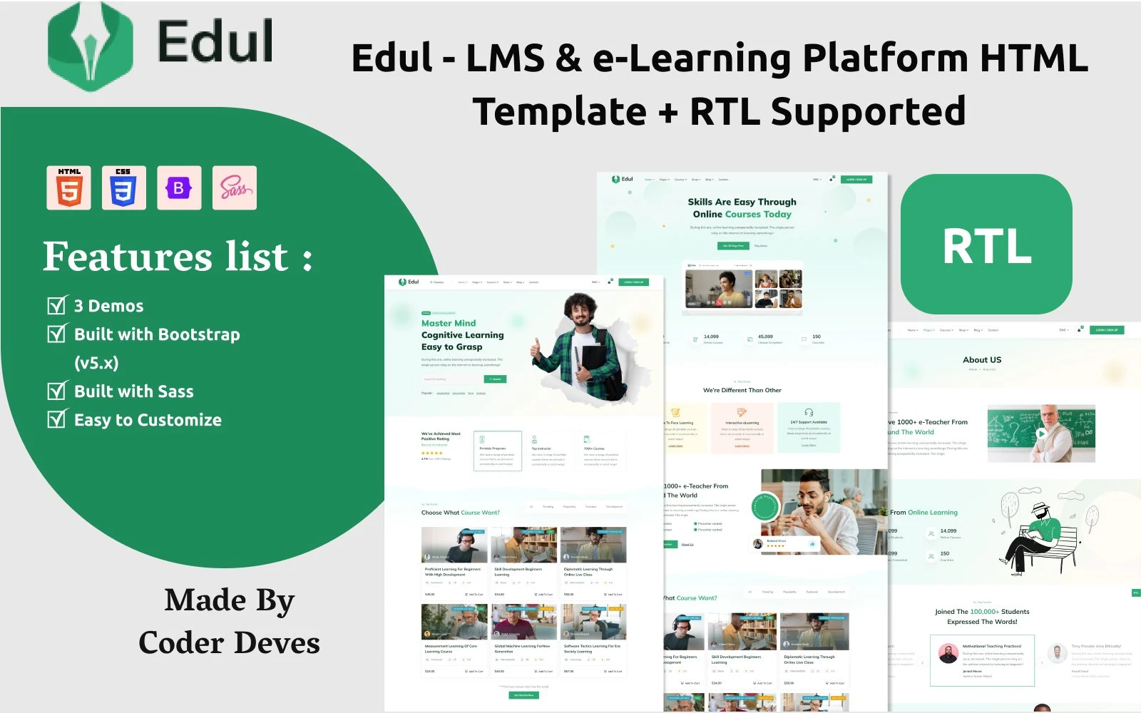 OneSmartSite | Designs » Edul - LMS & e-Learning Platform HTML Template ...