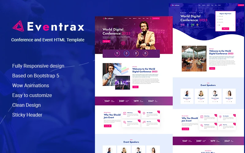 OneSmartSite | Designs » Eventrax - Conference and Event HTML Template