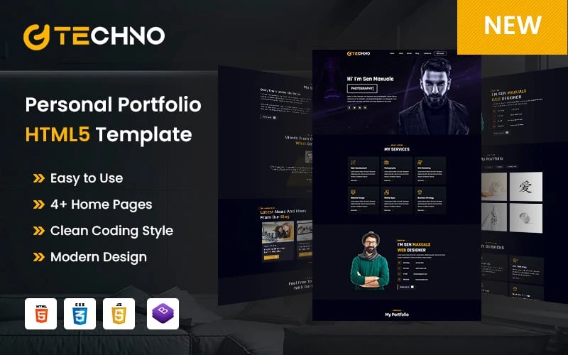 OneSmartSite | Designs » Techno Personal Portfolio Bootstrap HTML5 ...